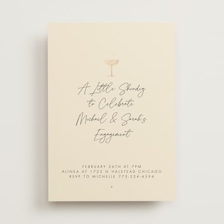 Foil-Pressed Engagement Party Invitations