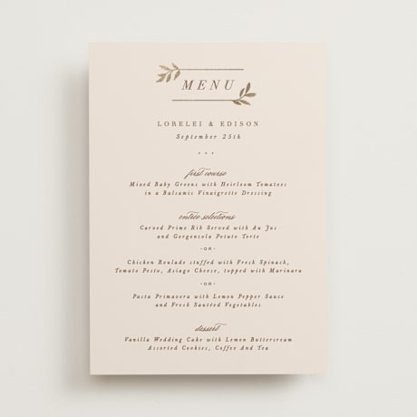 Foil-Pressed Menus