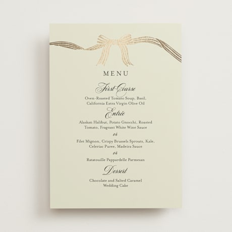 Foil-Pressed Menus