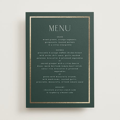 Foil-Pressed Menus