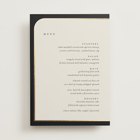 Foil-Pressed Menus