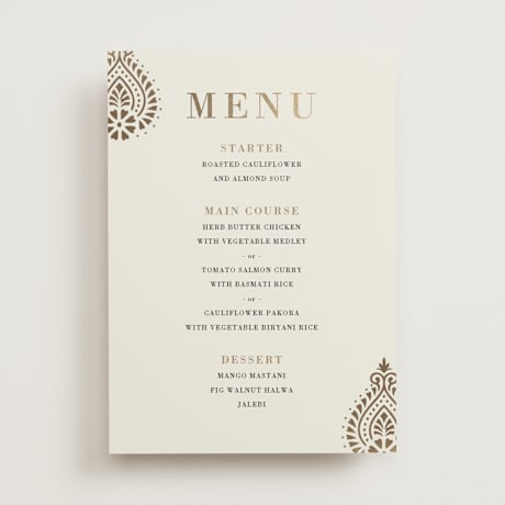 Foil-Pressed Menus