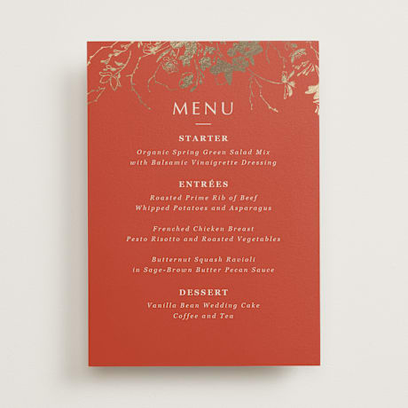 Foil-Pressed Menus