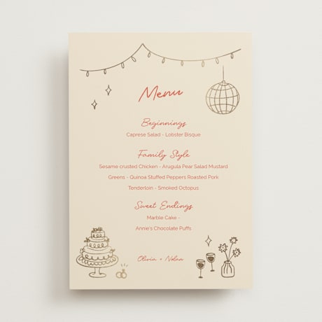 Foil-Pressed Menus