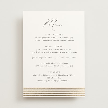 Foil-Pressed Menus