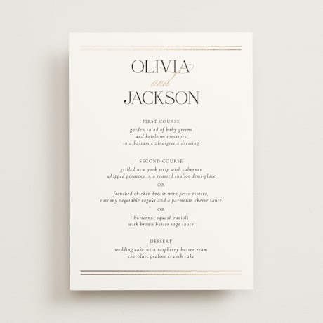 Foil-Pressed Menus