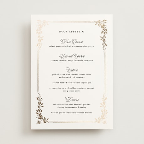 Foil-Pressed Menus