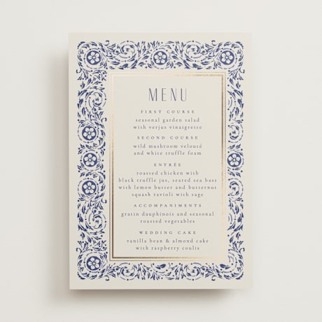 Foil-Pressed Menus
