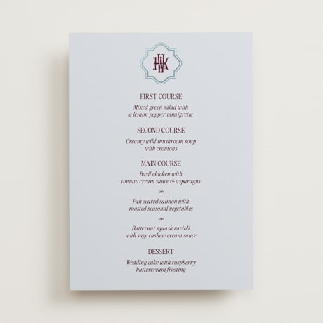 Foil-Pressed Menus