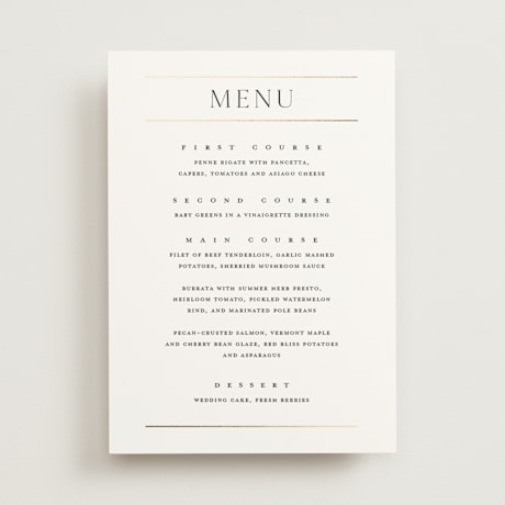 Foil-Pressed Menus