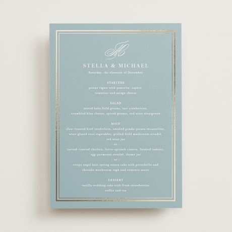 Foil-Pressed Menus