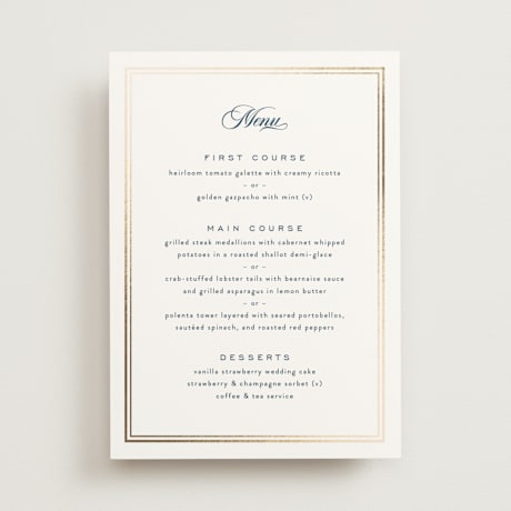 Foil-Pressed Menus