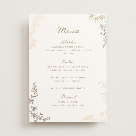 Foil-Pressed Menus