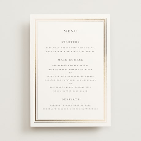 Foil-Pressed Menus
