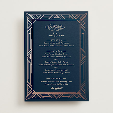 Foil-Pressed Menus