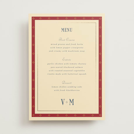 Foil-Pressed Menus