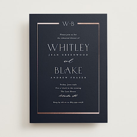Foil-Pressed Rehearsal Dinner Invitations