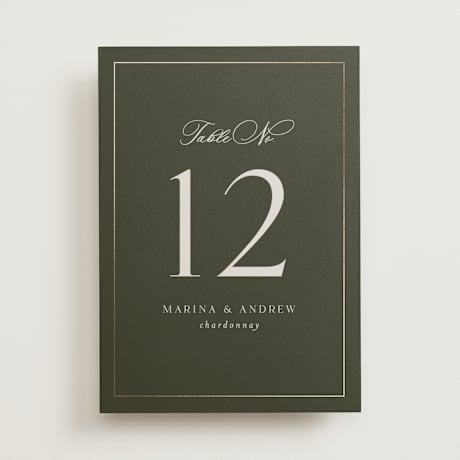 Foil-pressed Table Numbers