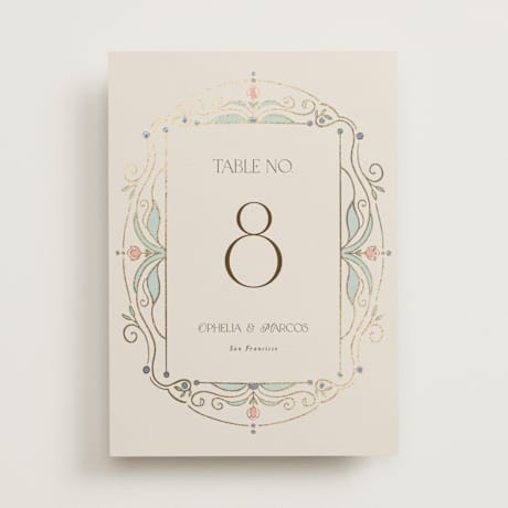 Foil-pressed Table Numbers