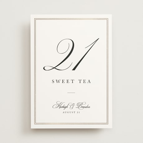 Foil-pressed Table Numbers