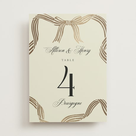 Foil-pressed Table Numbers