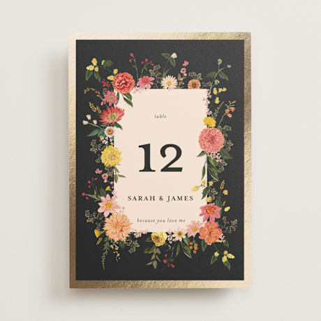 Foil-pressed Table Numbers