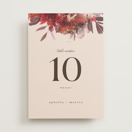 Foil-pressed Table Numbers