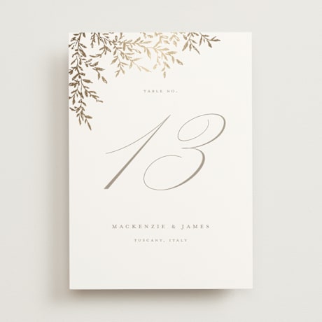Foil-pressed Table Numbers