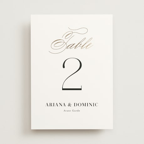 Foil-pressed Table Numbers