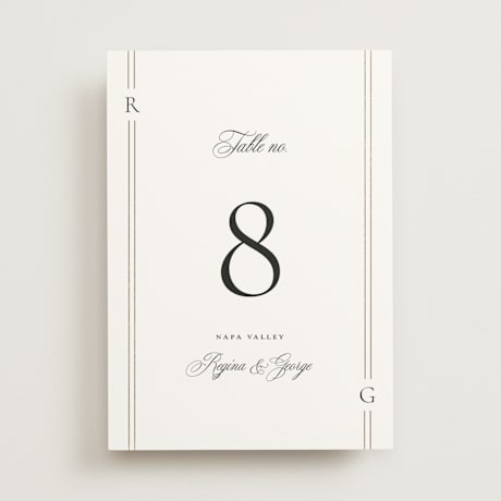 Foil-pressed Table Numbers