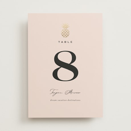 Foil-pressed Table Numbers