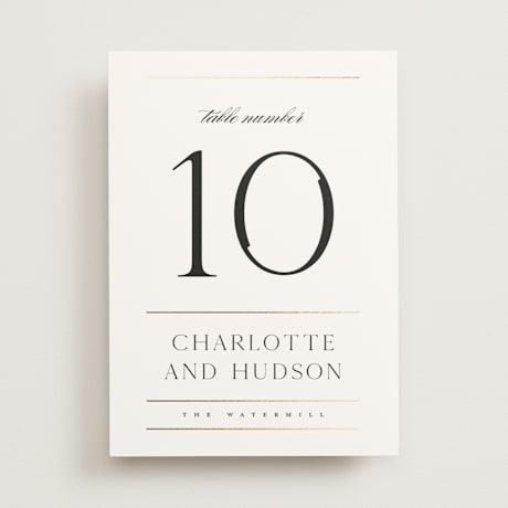Foil-pressed Table Numbers