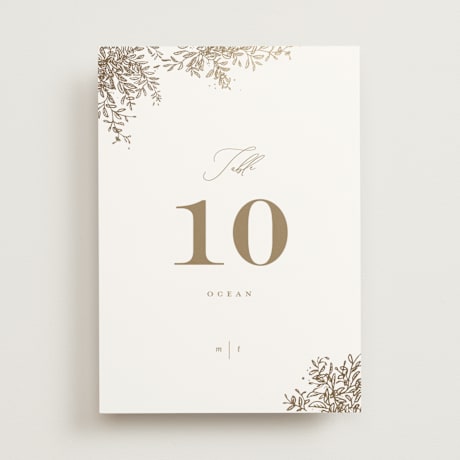 Foil-pressed Table Numbers