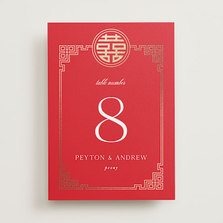 Foil-pressed Table Numbers