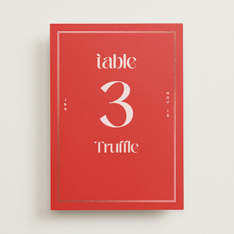 Foil-pressed Table Numbers