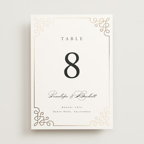 Foil-pressed Table Numbers