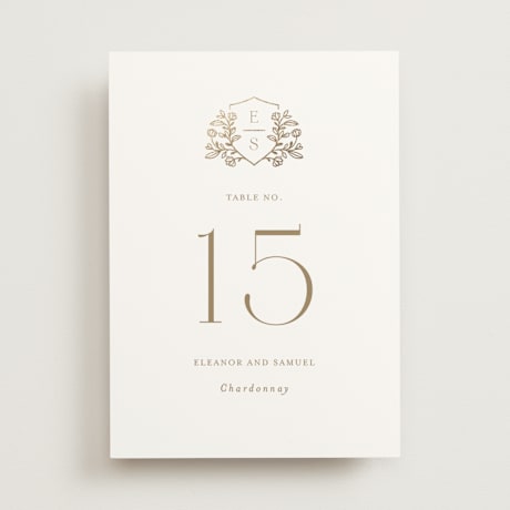 Foil-pressed Table Numbers