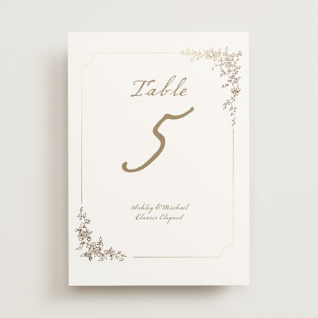 Foil-pressed Table Numbers