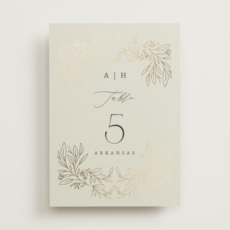 Foil-pressed Table Numbers