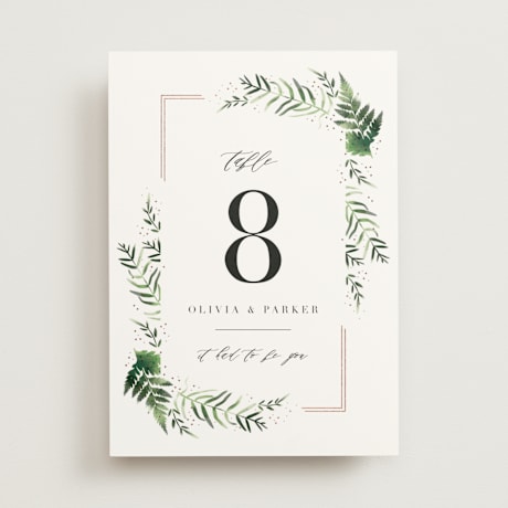 Foil-pressed Table Numbers