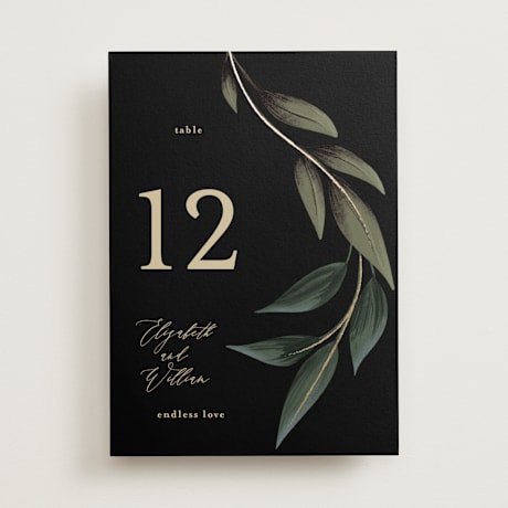 Foil-pressed Table Numbers