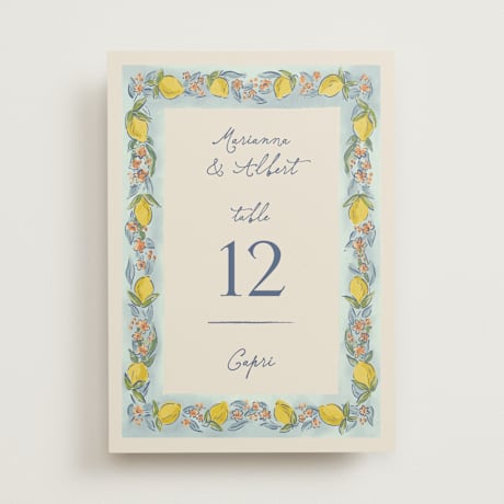 Table Numbers