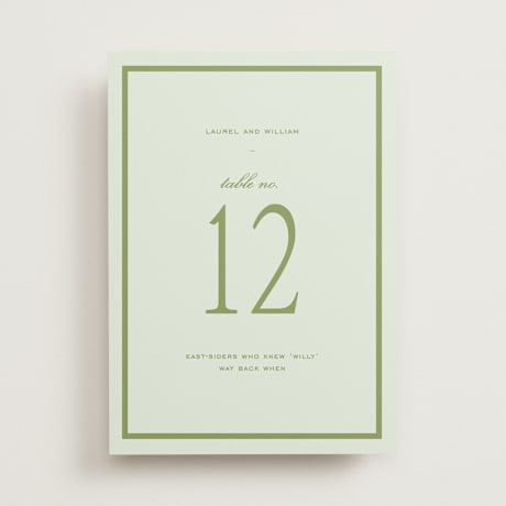 Table Numbers