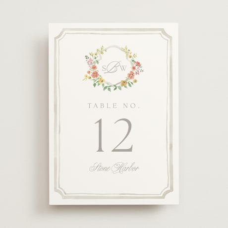 Table Numbers