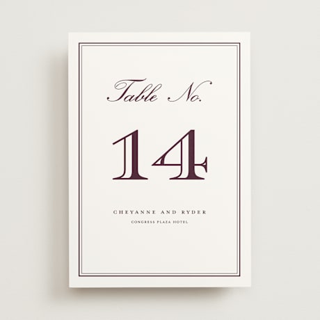Table Numbers