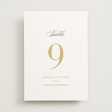 Table Numbers