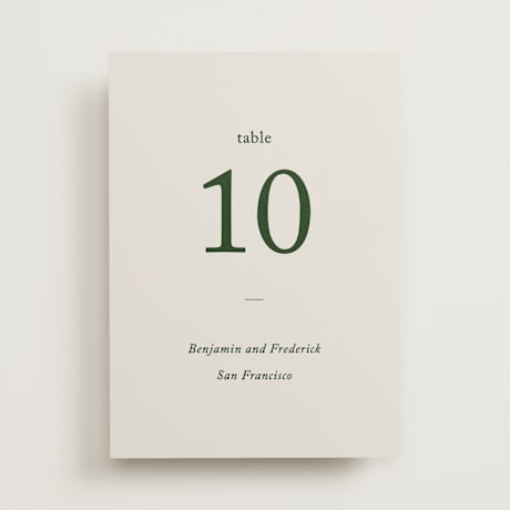 Table Numbers