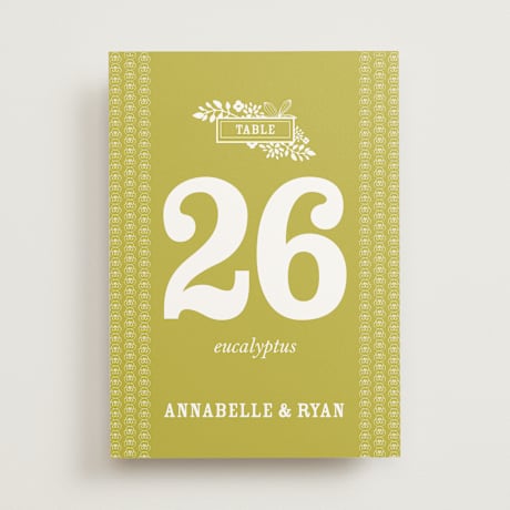 Table Numbers