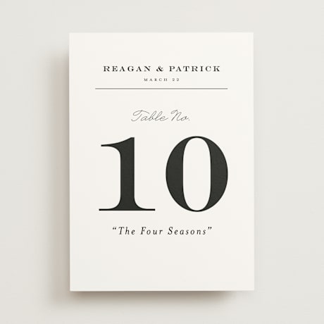 Table Numbers