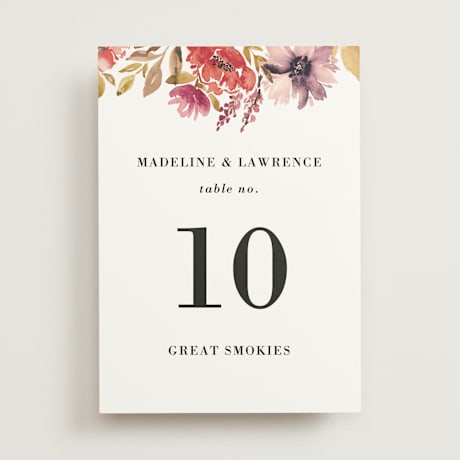 Table Numbers